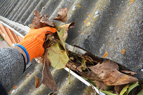 Person Cleans Out Gutter