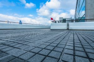 Flat roof of commercial building