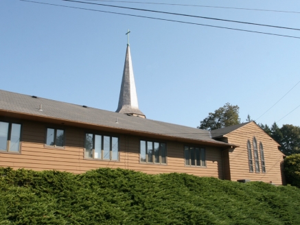 A church building with a new roof