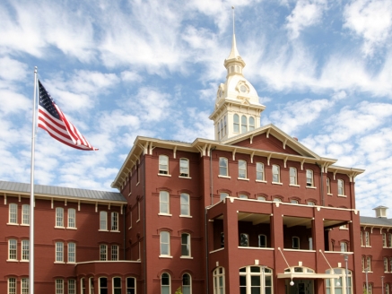 A government building with a new roof