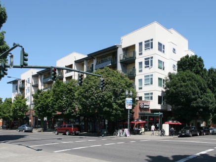 A high-rise condo building