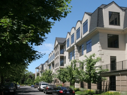 A row of apartment buildings