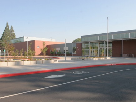 A school building with a new roof